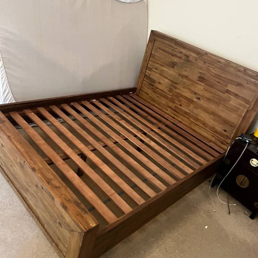 Solid Wood Bed Frame Assembly