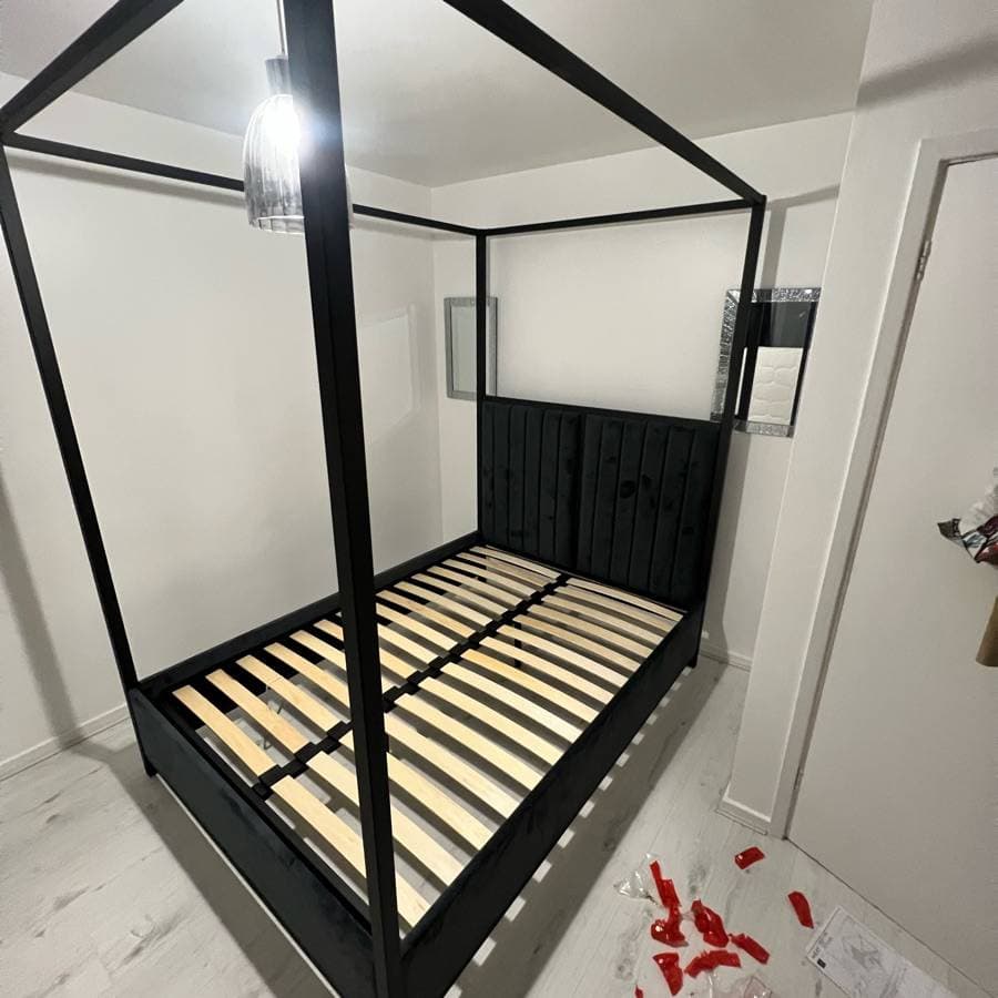 Black Canopy Bed Assembly
